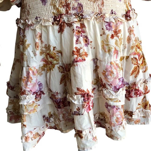 En Saison Elma Mini Dress Floral Smocked Boho Small - Picture 5 of 14